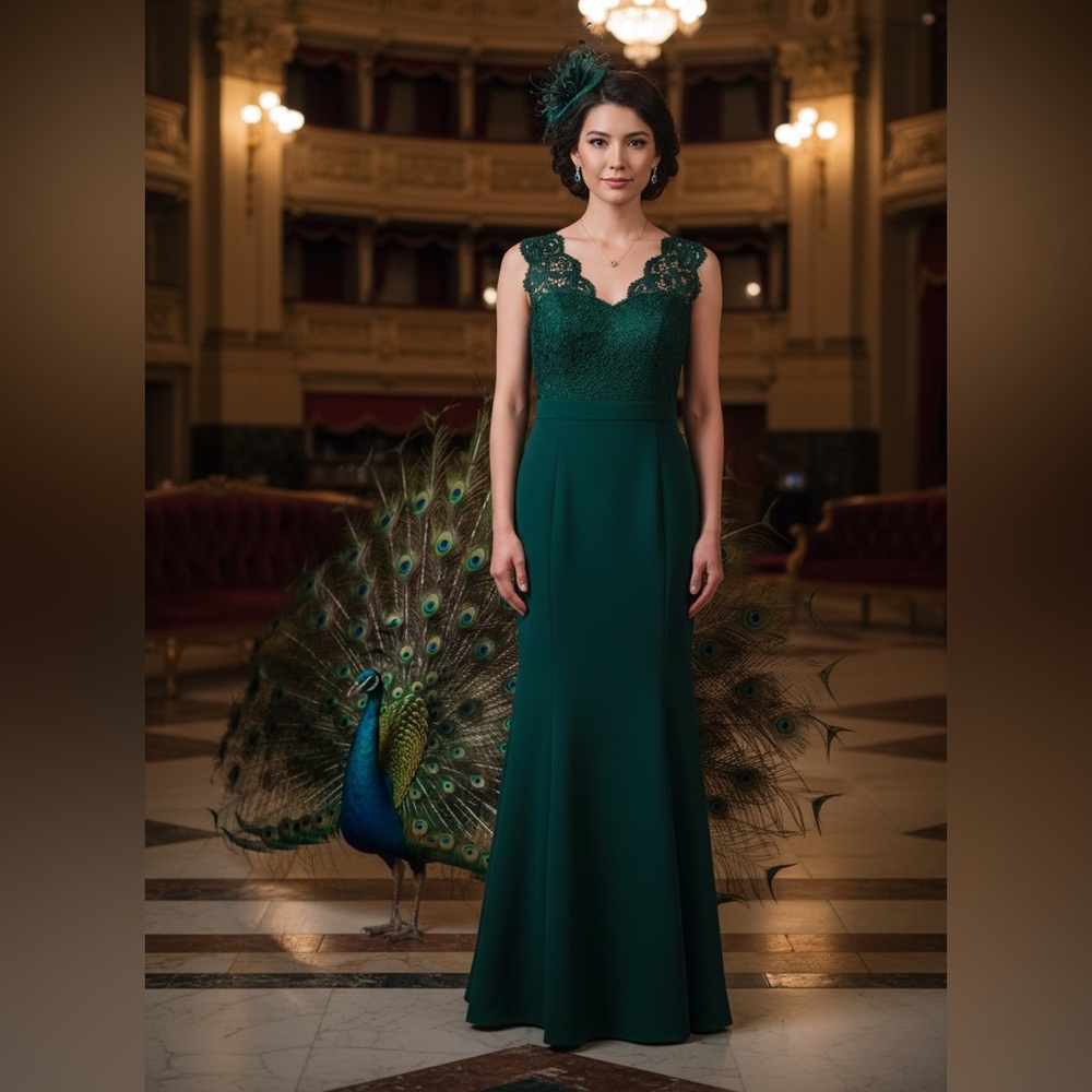 LuLus Gorgeous green emerald gown